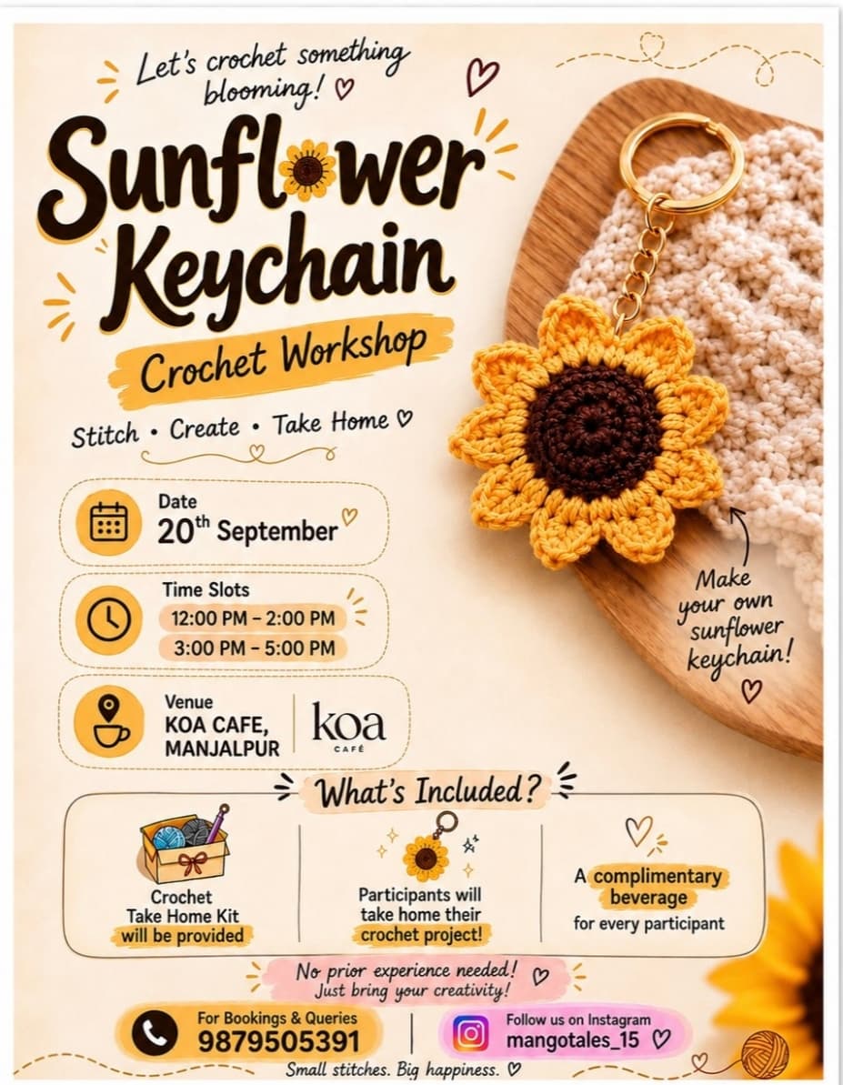 Crochet Sunflower Keychain Workshop